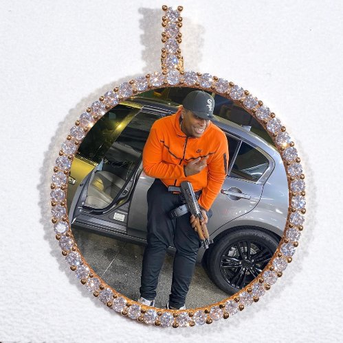 LARGE 3D CIRCLE CUSTOM PICTURE PENDANT