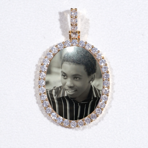 3D Oval Custom Picture Pendant