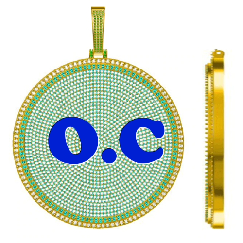 CUSTOM LETTER NECKLACE 3D BIG DISC