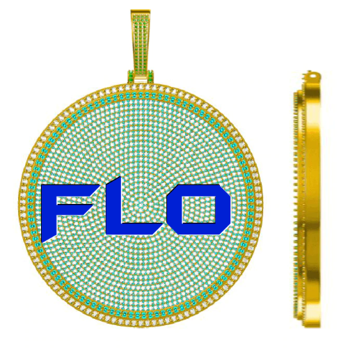 CUSTOM LETTER NECKLACE 3D BIG DISC
