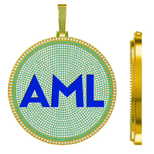 CUSTOM LETTER NECKLACE 3D BIG DISC