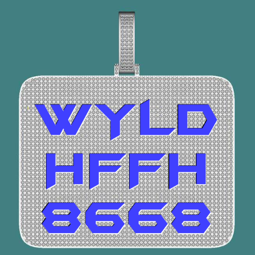 CUSTOM LETTER NECKLACE 3D BIG SQUARE