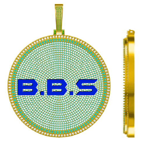 CUSTOM LETTER NECKLACE 3D BIG DISC