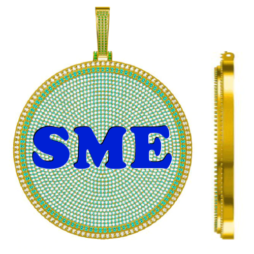 CUSTOM LETTER NECKLACE 3D BIG DISC
