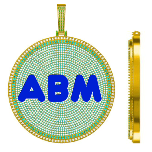 CUSTOM LETTER NECKLACE 3D BIG DISC