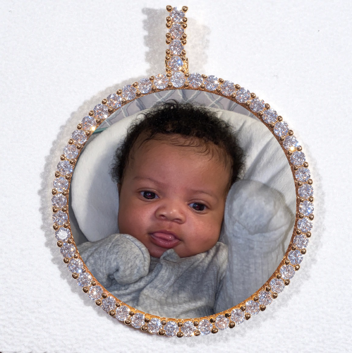 LARGE 3D CIRCLE CUSTOM PICTURE PENDANT