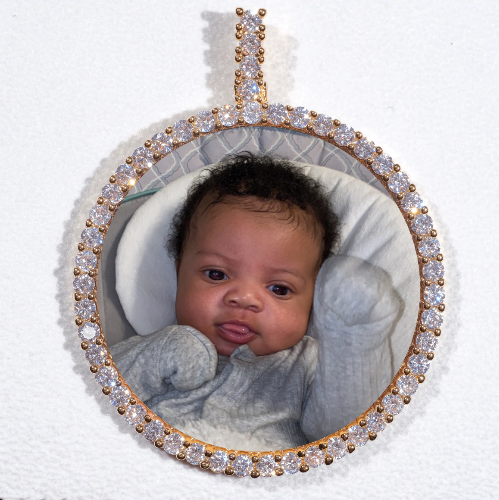 LARGE 3D CIRCLE CUSTOM PICTURE PENDANT