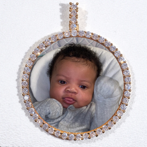 LARGE 3D CIRCLE CUSTOM PICTURE PENDANT