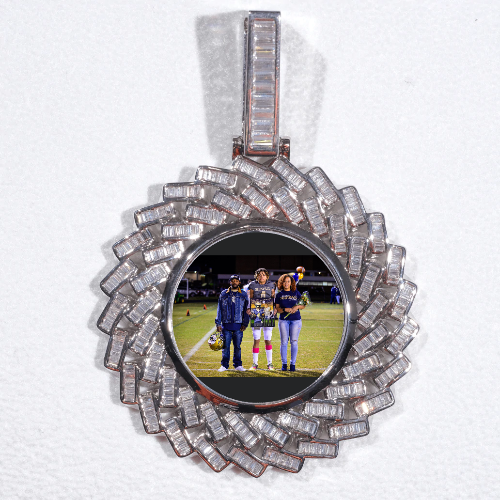 Large 3D Baguette Custom Picture Pendant