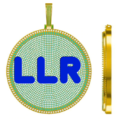CUSTOM LETTER NECKLACE 3D BIG DISC