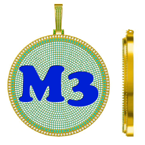 CUSTOM LETTER NECKLACE 3D BIG DISC