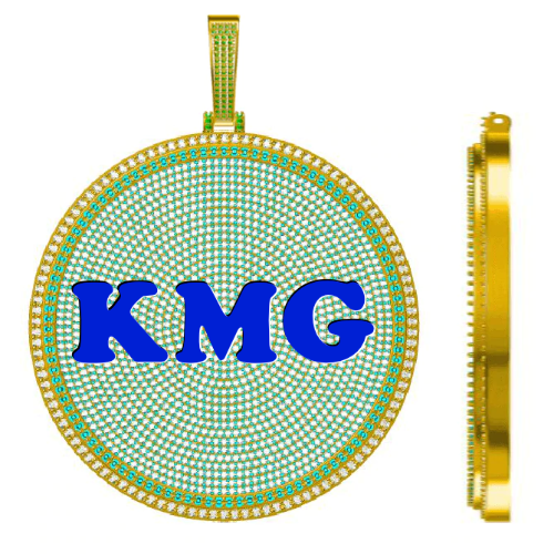 CUSTOM LETTER NECKLACE 3D BIG DISC