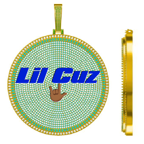 CUSTOM LETTER NECKLACE 3D BIG DISC