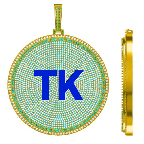 CUSTOM LETTER NECKLACE 3D BIG DISC