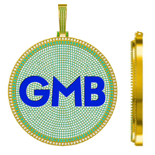 CUSTOM LETTER NECKLACE 3D BIG DISC