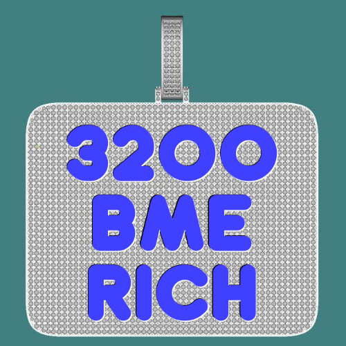 CUSTOM LETTER NECKLACE 3D BIG SQUARE