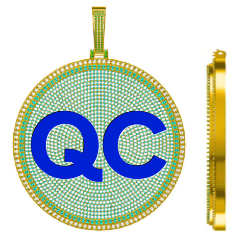 CUSTOM LETTER NECKLACE 3D BIG DISC