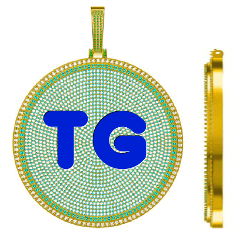 CUSTOM LETTER NECKLACE 3D BIG DISC