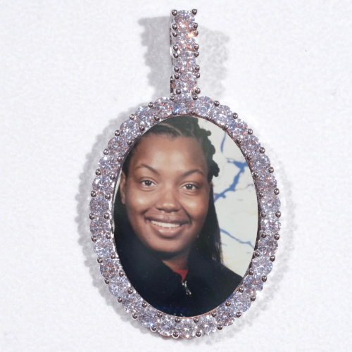Large 3D Oval Custom Picture Pendant