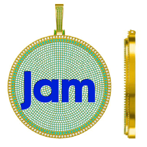 CUSTOM LETTER NECKLACE 3D BIG DISC