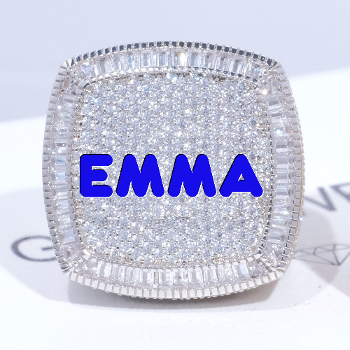 CUSTOM LETTER 3D ICED RING