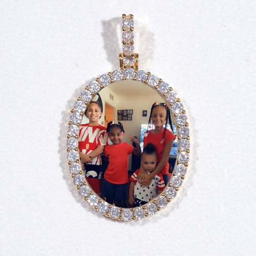 3D Oval Custom Picture Pendant