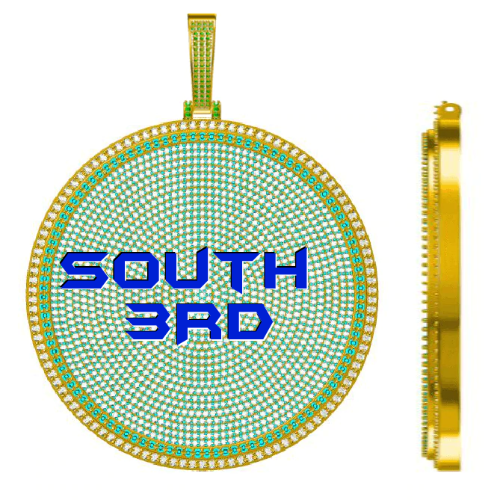 CUSTOM LETTER NECKLACE 3D BIG DISC
