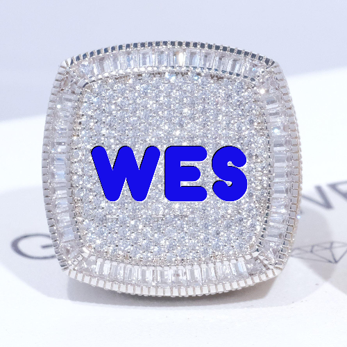 CUSTOM LETTER 3D ICED RING