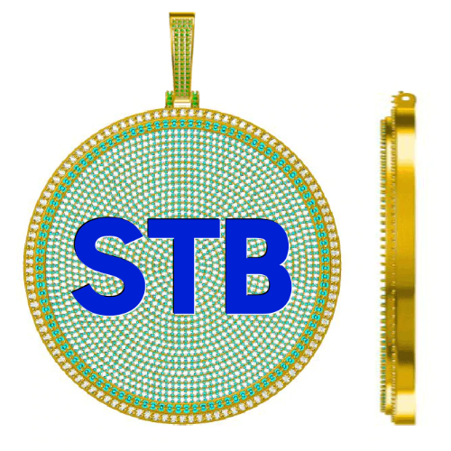 CUSTOM LETTER NECKLACE 3D BIG DISC