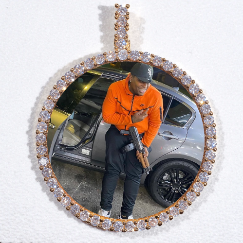 LARGE 3D CIRCLE CUSTOM PICTURE PENDANT