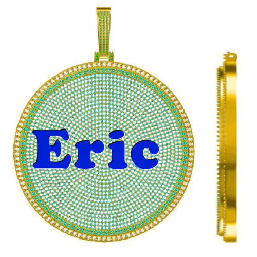 CUSTOM LETTER NECKLACE 3D BIG DISC