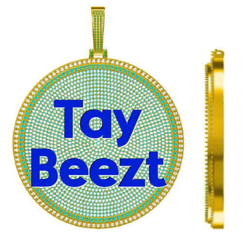 CUSTOM LETTER NECKLACE 3D BIG DISC