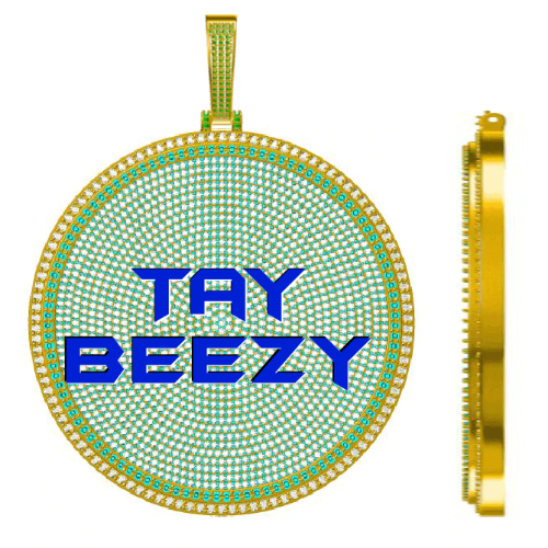 CUSTOM LETTER NECKLACE 3D BIG DISC