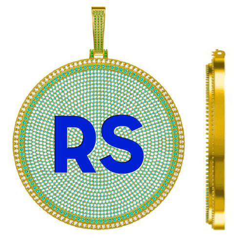 CUSTOM LETTER NECKLACE 3D BIG DISC