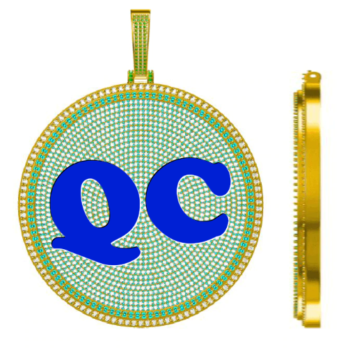 CUSTOM LETTER NECKLACE 3D BIG DISC