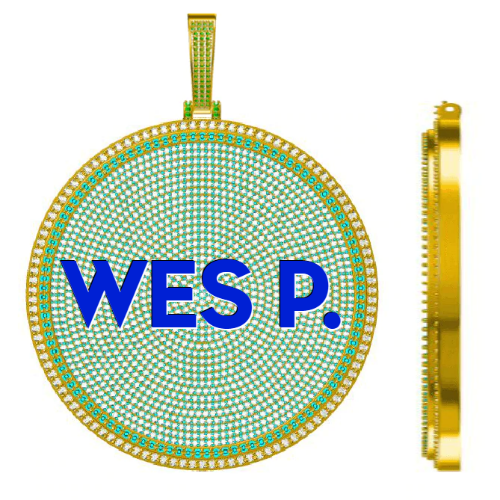 CUSTOM LETTER NECKLACE 3D BIG DISC