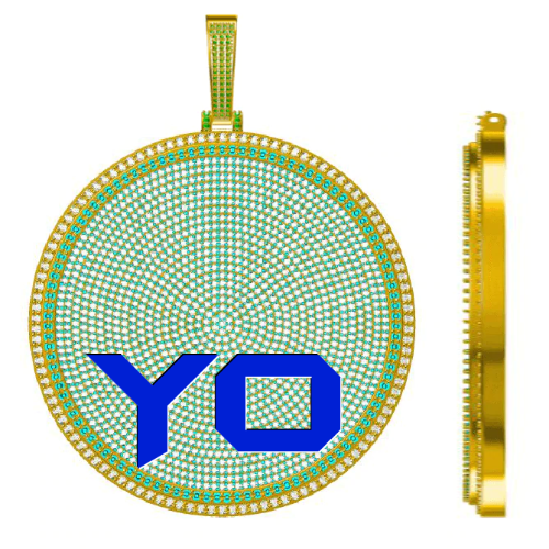 CUSTOM LETTER NECKLACE 3D BIG DISC