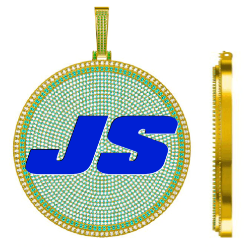 CUSTOM LETTER NECKLACE 3D BIG DISC