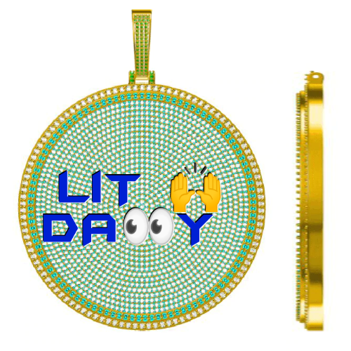 CUSTOM LETTER NECKLACE 3D BIG DISC