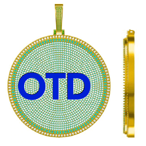 CUSTOM LETTER NECKLACE 3D BIG DISC