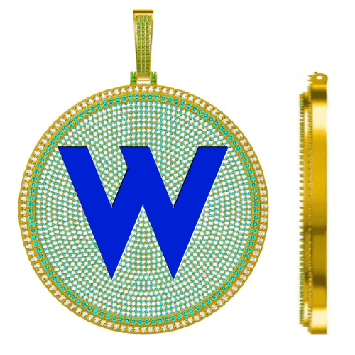 CUSTOM LETTER NECKLACE 3D BIG DISC