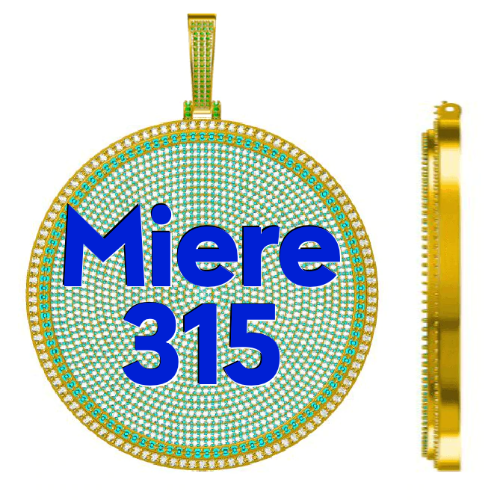 CUSTOM LETTER NECKLACE 3D BIG DISC