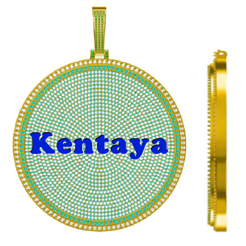 CUSTOM LETTER NECKLACE 3D BIG DISC