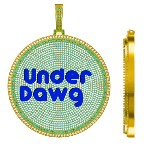 CUSTOM LETTER NECKLACE 3D BIG DISC
