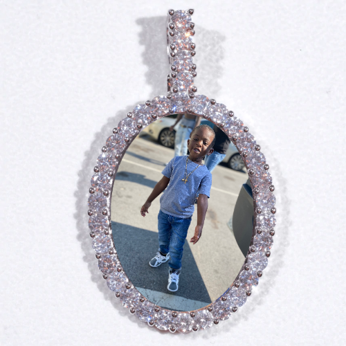 Large 3D Oval Custom Picture Pendant