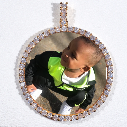 LARGE 3D CIRCLE CUSTOM PICTURE PENDANT