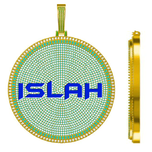 CUSTOM LETTER NECKLACE 3D BIG DISC