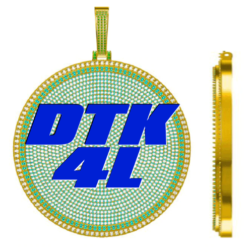 CUSTOM LETTER NECKLACE 3D BIG DISC