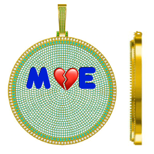 CUSTOM LETTER NECKLACE 3D BIG DISC