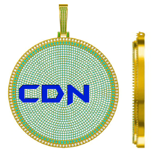 CUSTOM LETTER NECKLACE 3D BIG DISC